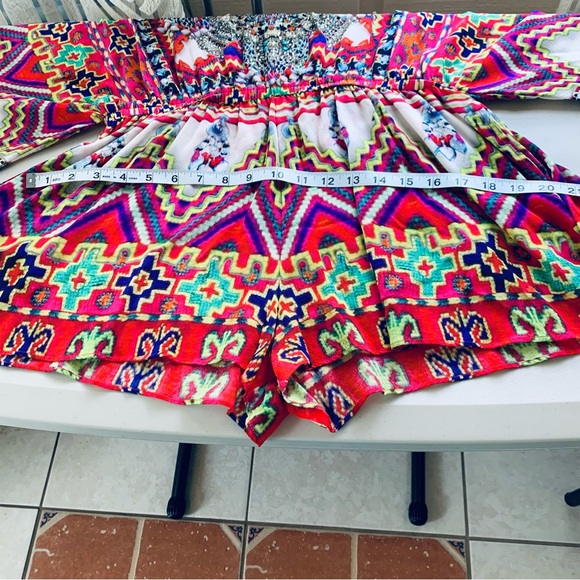 Camilla Drop Shoulder Playsuit Crystal Embellished Romper 100%silk size 3 (L) - Picture 9 of 15